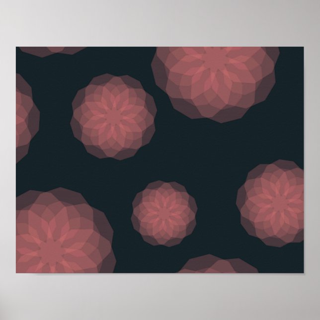 Affiche Rose, géométrique, cool, abstraction fleur tendanc (Devant)