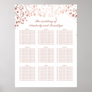 Affiche Rose Gold Baby's Breath Mariage Seating Chart