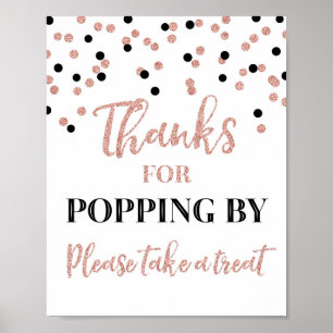 Affiche Rose Gold Black Confetti Merci Population Par Sign