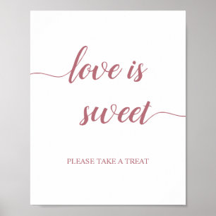 Affiche Rose Gold Calligraphie Mariage Love is Sweet Sign