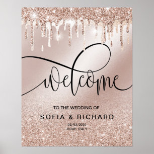 Affiche Rose Gold Drives Glittering Calligraphy