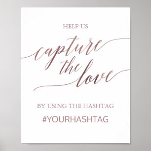 Affiche Rose Gold Élégant Calligraphie Capturer L'Amour