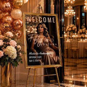 Affiche Rose Gold Elégant Cinquante et Fabuleux