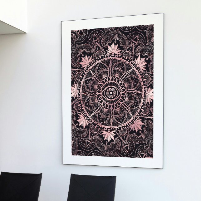 Affiche Rose Gold Eye Mandala Black Design (Créateur téléchargé)
