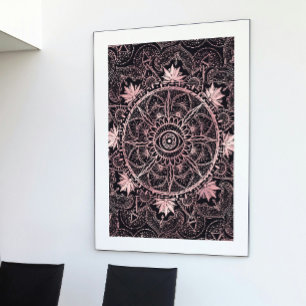 Affiche Rose Gold Eye Mandala Black Design