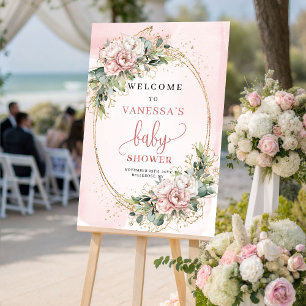 Affiche Rose Gold Floral Adorable Fleur d'Eucalyptus Baby