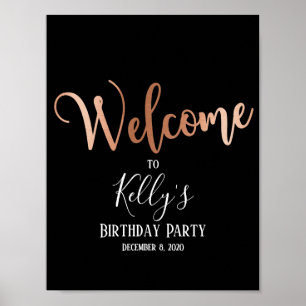Affiche Rose Gold Foil, signe d'accueil
