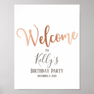 Affiche Rose Gold Foil, signe d'accueil