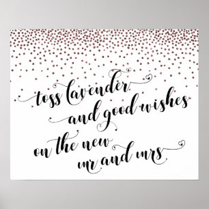 Affiche Rose Gold Lavender, Bons voeux Nouveau M & Mme Sig