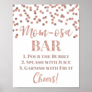 Affiche Rose Gold Mom-osa Bar Signet Baby shower