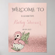 Rose Gold Pailleté Bébé Flamant Rose Mignon Invita