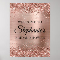 Rose Gold Pailleté Bienvenue pour une Mariage Faux