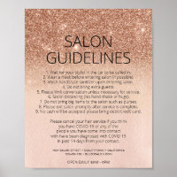 Rose Gold Parties scintillant Coiffeur Salon Covid