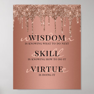 Affiche Rose Gold Parties scintillant Drivers Motivational