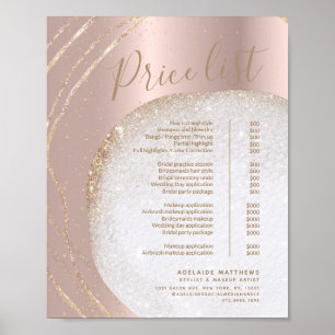 Affiche Rose Gold Parties scintillant Stylist Salon Prix d