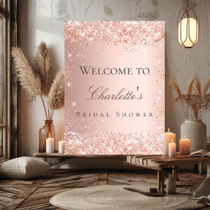 Affiche Rose gold rose bonjour mariage