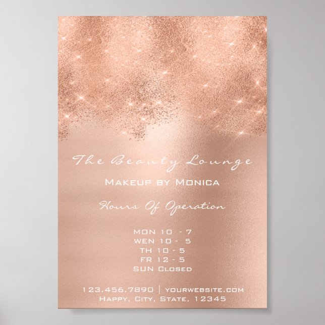 Affiche Rose Gold Sparkly Lux White Parties scintillant Sa (Devant)
