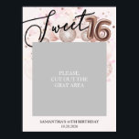 Affiche Rose Gold Sweet 16 Bday Balloons Photo Prop Pink<br><div class="desc">Let your friends know to mark their calendars for your special day with these beautiful dusty blue Sweet 16 photo prop. Each photo prop features a festive design with beautiful balloons, perfect for setting the mood for a day of fun and celebration. Whether you plan to host a grand ballroom...</div>