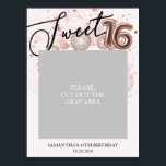 Affiche Rose Gold Sweet 16 Bday Balloons Photo Prop Pink<br><div class="desc">Let your friends know to mark their calendars for your special day with these beautiful dusty blue Sweet 16 photo prop. Each photo prop features a festive design with beautiful balloons, perfect for setting the mood for a day of fun and celebration. Whether you plan to host a grand ballroom...</div>