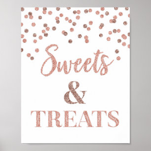 Affiche Rose Gold Sweets & Traitements Dessert Table