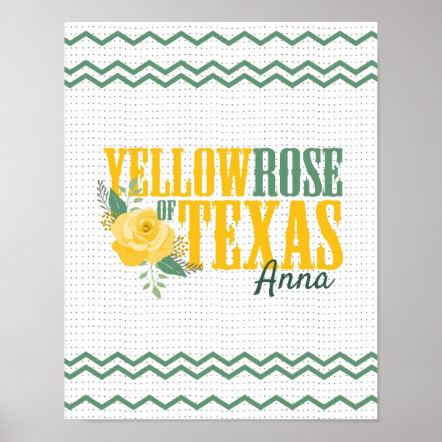Affiche Rose jaune du Texas - Rose unique (Devant)