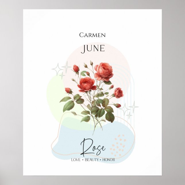 Affiche Rose June Flower (Devant)