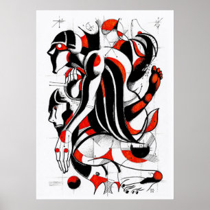 Affiche Rose magique rouge