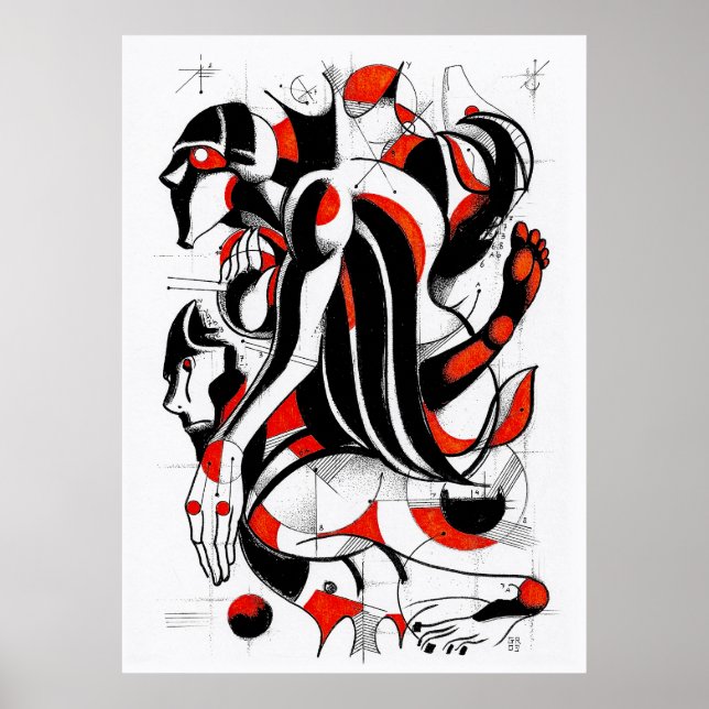 Affiche Rose magique rouge (Devant)