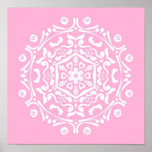 Affiche Rose Mandala