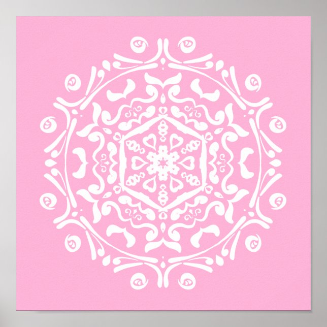 Affiche Rose Mandala (Devant)