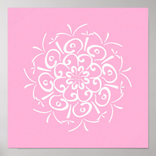 Affiche Rose Mandala