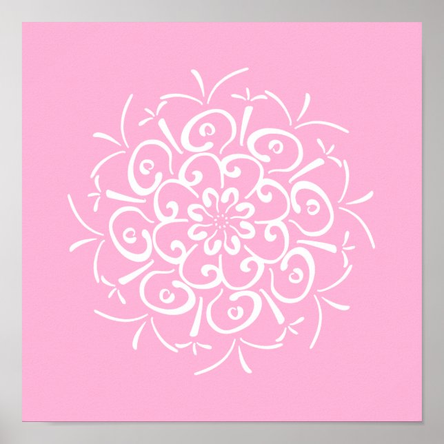Affiche Rose Mandala (Devant)