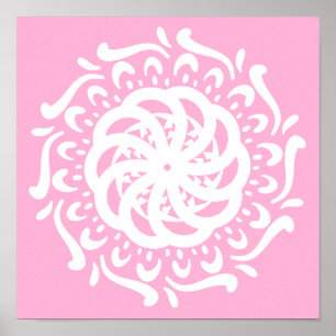 Affiche Rose Mandala