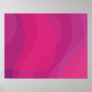 Affiche rose, moderne, cool, tendance illustration ondulée
