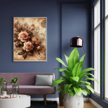 Rose monochrome Elegant noir et blanc flore art