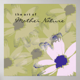 Affiche Rose Olive Green Daisy Art Floral