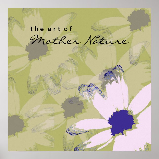 Affiche Rose Olive Green Daisy Art Floral (Devant)