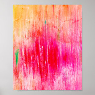 Affiche Rose Orange Girly Art Moderne Neon tendance