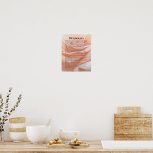 Affiche Rose Orange Pastel et Poème Desiderata