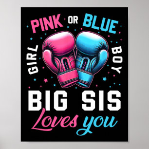 Affiche Rose Ou Bleu Big Sis Aime Vous Boxer Genre Revea