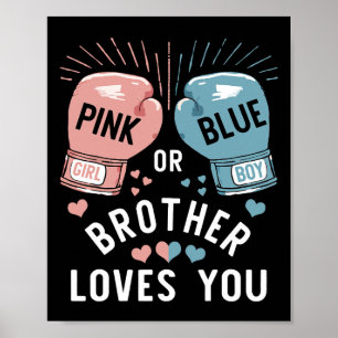 Affiche Rose Ou Bleu Frère Vous Aime Boxer Genre Revea