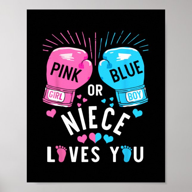 Affiche Rose Ou Bleu Niece Vous Aime Boxer Genre Révéler (Devant)