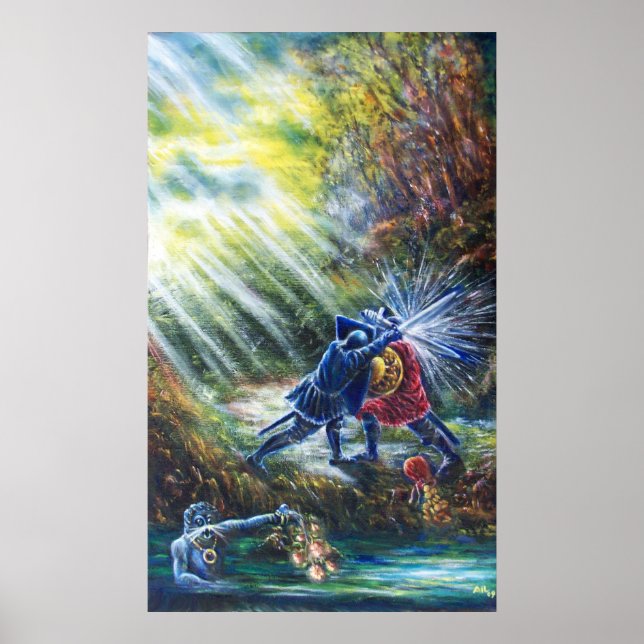 Affiche ROSE OUBLIÉ combattant les chevaliers, l'argent et (Devant)