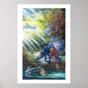 Affiche ROSE OUBLIÉE Chevaliers combattants, Argent et Dia