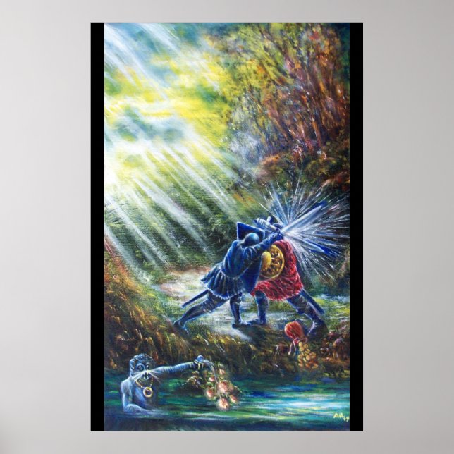 Affiche ROSE OUBLIÉE Chevaliers combattants, Argent et Dia (Devant)