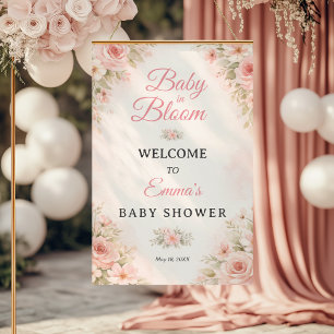Affiche Rose Pâle Bébé en Fleur Accueil Floral