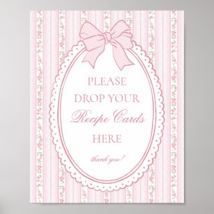 Affiche Rose Pâle Vintage Élégant Floral Partagez une Rece