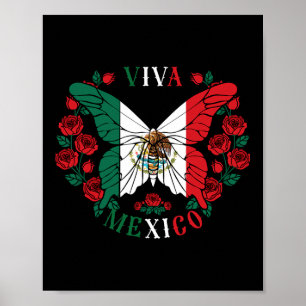 Affiche Rose papillon Viva Mexico