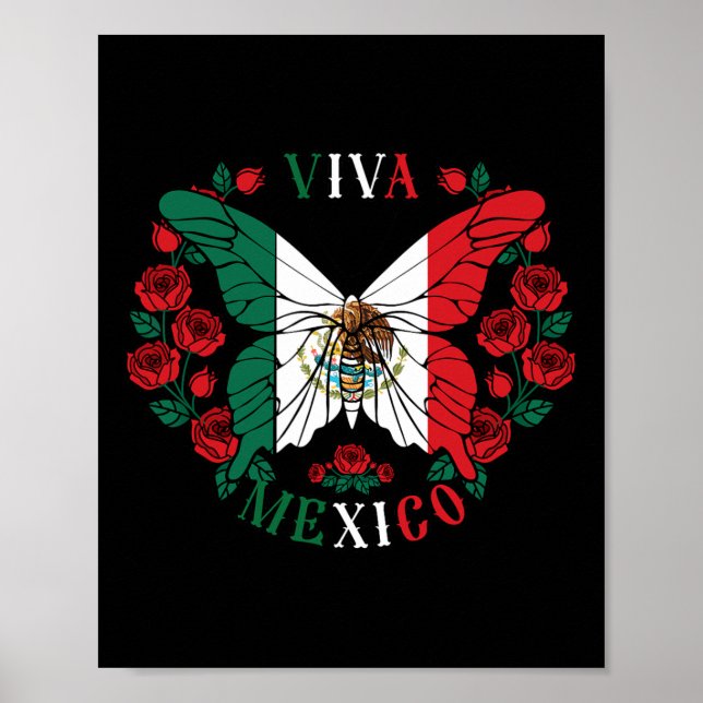 Affiche Rose papillon Viva Mexico (Devant)
