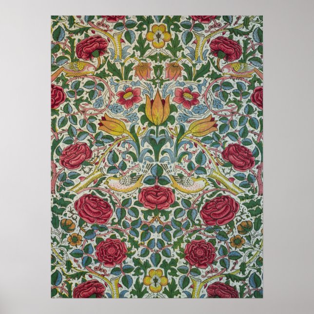Affiche Rose par William Morris (Devant)